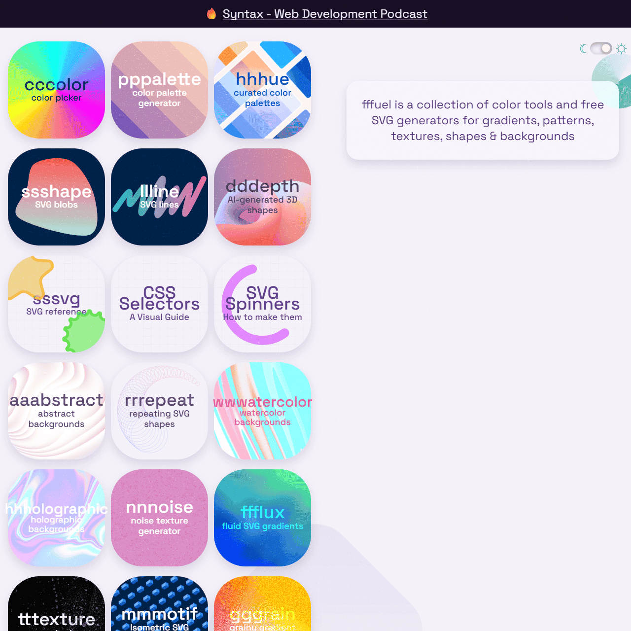 Free SVG generators, color tools & web design tools
