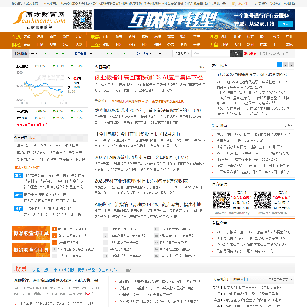 南方财富网:今日股票行情,天天基金净值_个股_股票_基金_外汇_期货_权证_债券_港股