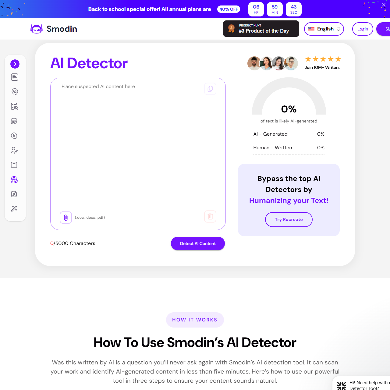 Smodin AI Content Detector